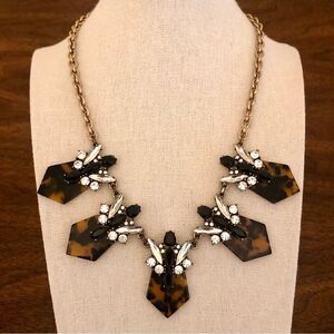 J.Crew | Tortoise Rhinestone Statement Necklace | 18” Adjustable